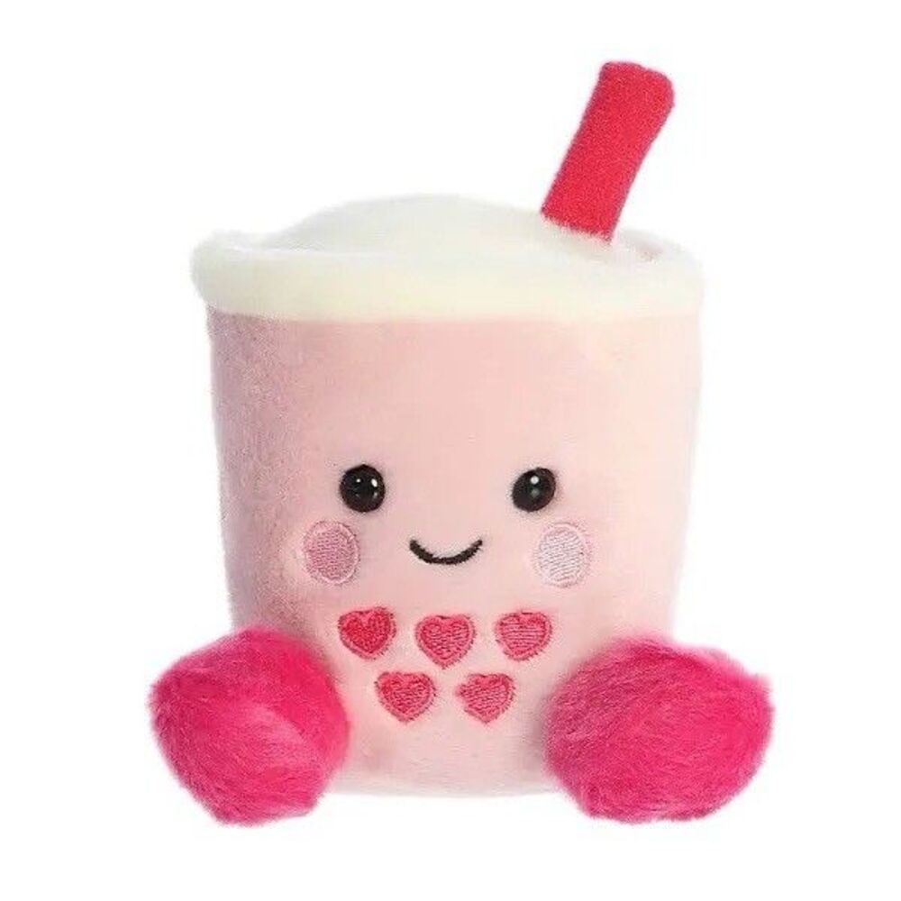 PALM PALS AURORA TANGY HEART BOBA 5" PINK BUBBLE TEA SUPER SOFT TOY PLUSH NWT